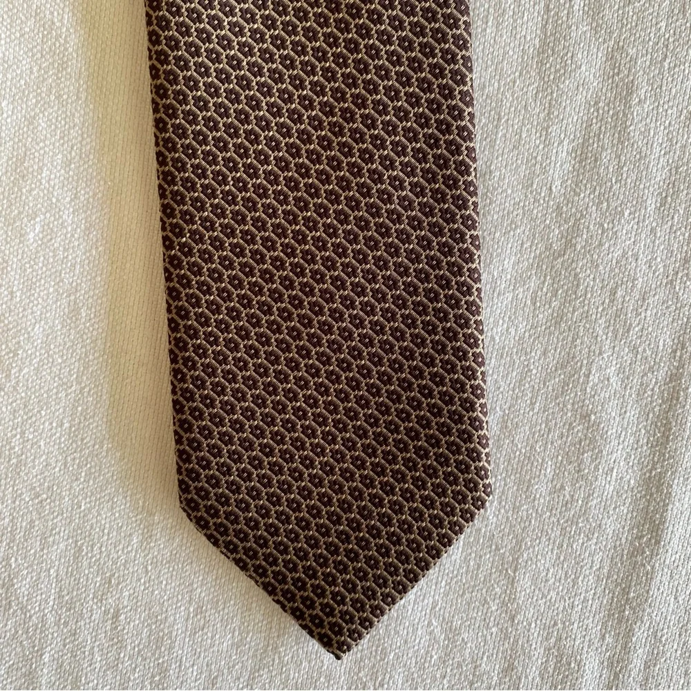Ermenegildo Zegna Geometric Pattern Silk Tie Made in Italy